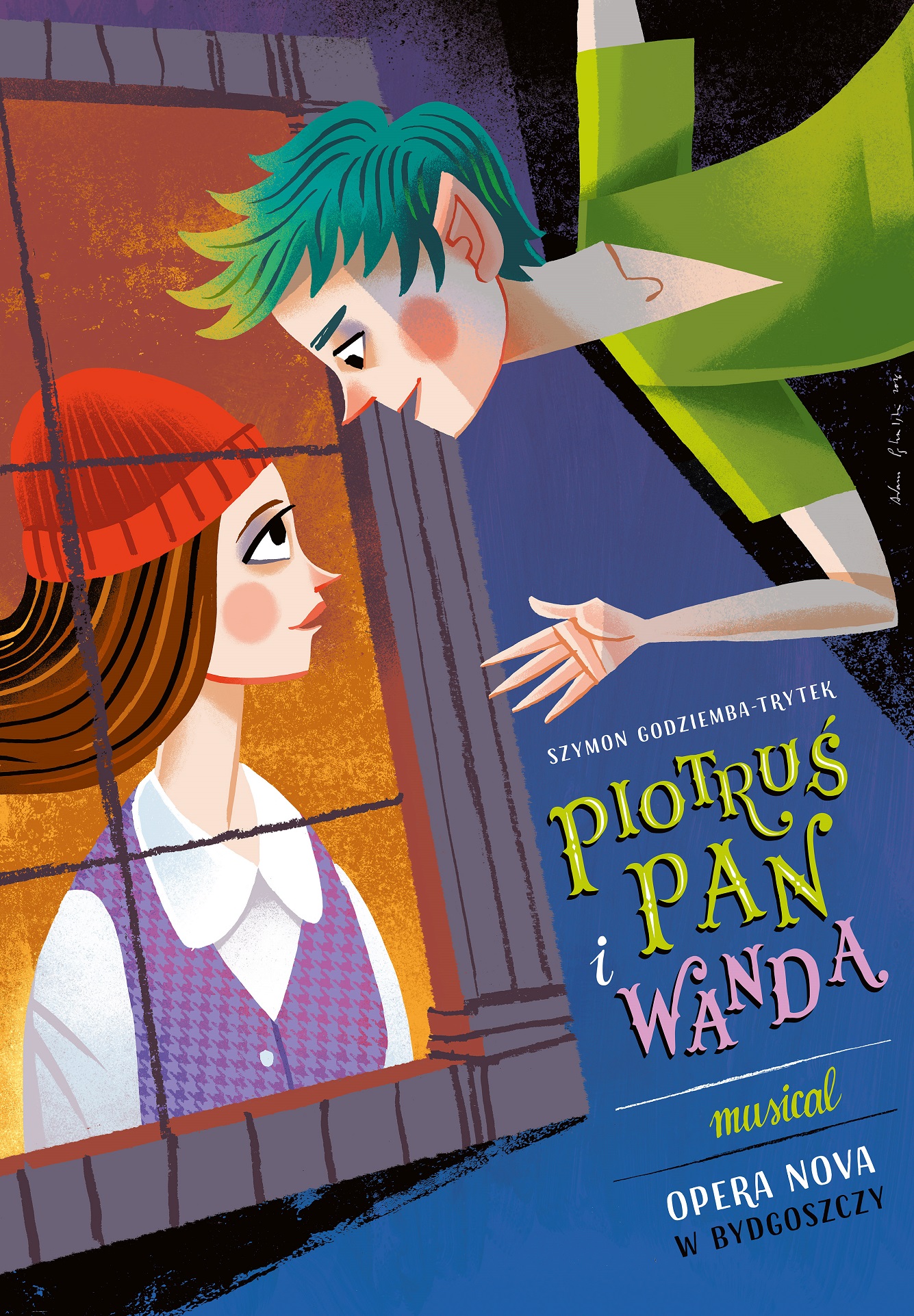 Piotrus Pan i Wanda. Plakat Adama Pekalskiego do spektaklu Opery Nova 1
