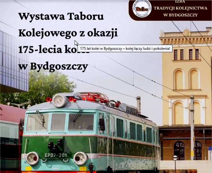 W 175 rocznicę w Bydgoszczy – kolej połączy ludzi i pokolenia! 1 175 lat kolei w Bydgoszczy kolej czy ludzi i pokolenia Osobisty Microsoft Edge